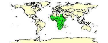carte de repartition du varan du Nil